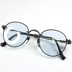 クロムハーツ サングラス BUBBA-A マットブラック ライトブルー フローラルクロス ボストン 眼鏡 アイウェア【中古】