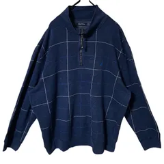 ハーフジップ トレーナー ノーティカ 2XL ネイビー メンズ 古着 長袖