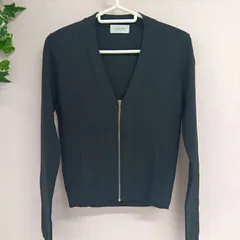 [Calvin Klein]カルバンクライン ノーカラージャケット ジップジャケット レディース 古着 サイズ2 M ブラック（い-346，ヌ）