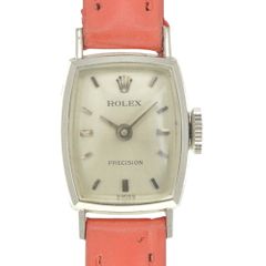 ロレックス ROLEX 2195 ヴィンテージ プレシジョン K18WG/レザー Cal.1800 手巻き レディース 良品 R#141661