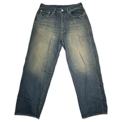 BEAMS(ビームス) Wide Straight Denim Pants ワイド ストレート デニム パンツ 11-21-0299-791 M フェードブラック