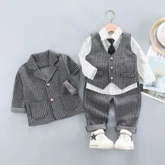 ☆ グレー ☆ 100CM ☆ フォーマルスーツ 男の子 5点セット mw604 男の子 フォーマル ベスト セット 入園式 卒園式 ベビー服 スーツ 5点 セット 80 90 100 110 cm 子供 春 おしゃれ 赤ちゃん セットアップ ジャケット