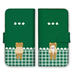 iPhone 11 iPhone11 ケース 手帳型 アイフォン11 スマホケース 携帯ケース くま クマ くまちゃん テディベア 可愛い お花 ギンガムチェック ベージュ こども キッズ カラー09