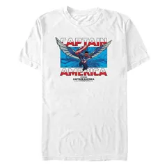 【送料無料】 マーベル メンズ Tシャツ トップス Men's Marvel Captain America Brave New World Sam Wilson New Captain Graphic Tee White