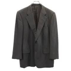 アクアスキュータム 日本製 毛100％ テーラードジャケット グレー Aquascutum メンズ 古着 【231028】