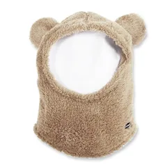 ☆ ベージュ ☆ 動物フード くま耳 帽子 動物フード ベビー帽子 ネックウォーマー フェイスマスク スヌード付き ベビー 男の子 女の子 ぼうし 赤ちゃん 子ども 子供 冬 防寒 シャポックス 日本製 おしゃれ かわいい