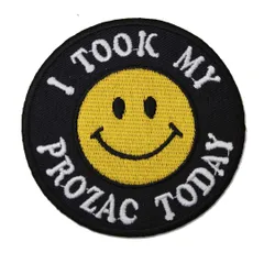 ワッペン アイロン にこちゃん スマイル 丸形 アップリケ ブラック カラーわっぺん アイロンで簡単貼り付け