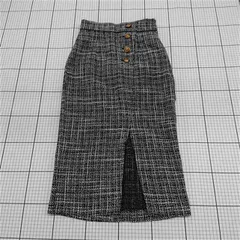 ◇ ⊇ 未使用 RESEXXY リゼクシー タグ付き 膝下丈 タイト ツイード スカート サイズF ブラック ホワイト系 レディース E  【1509100077602】