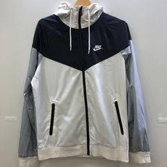 NIKE ナイキ ナイロンジャケット フーディー パーカー メッシュライナー VIETNAM製 メンズ S ホワイト グレー ブラック