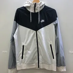 NIKE ナイキ ナイロンジャケット フーディー パーカー メッシュライナー VIETNAM製 メンズ S ホワイト グレー ブラック