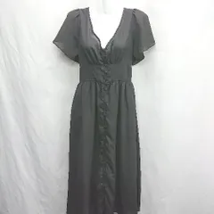 ◇ ⊂ continuer de NICE CLAUP コンティニュエ デ ナイスクラップ 半袖 ロング ワンピース サイズF ブラック レディース E  【1412090019173】