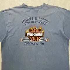 00年代 Harley-Davidson ハーレーダビッドソン ロゴプリントTシャツ ファイヤーパターン メンズ2XL 