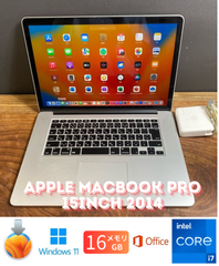 ［SALE！］Apple MacBook Pro 15inch 2014/Core i7 2.8GHz/メモリ16GB/SSD480GB/Windows11/Office 2024/446