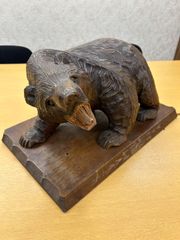 木彫りの岩上双虎 虎2頭 置物 立体彫刻 骨董品 高さ約66cm - メルカリ