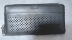 ☆美品☆ COACH コーチ 長財布 財布 ウォレット ブラック 黒 レザー パンチング ラウンドファスナー メンズ