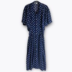 COMME des GARCONS】ワンピース ロング 丸襟 半袖 紺 - メルカリ