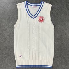 munsingwear マンシングウェア ゴルフウェア Vネック ニット ベスト ワッペン 刺繍 レディース L