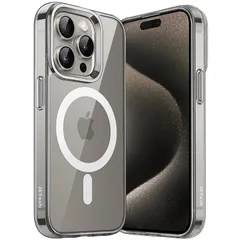 JEDirect iPhone 15 Pro 6.1インチ用 マグネット ケース MagSafe ワイヤレス充電対応 衝撃吸収 バンパーカバー 傷つけ防止 透明バック (ナチュラルチタニウム) 0