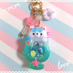 再販　☆ねこSummerメロン☆　〜バックチャーム、キーホルダー〜