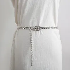 チェーンベルト レディース ルチレイヤーベルト ウエストチェーン フォーマル ドレスベルト 腰 アクセサリー シルバー アルミニウム ヴィンテージ ベルトR10137