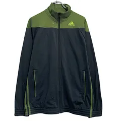 adidas ロゴジャージ 42 M～ チャコールグレー イエロー系 アディダス ジップアップ ライン スポーティー 古着卸 アメリカ仕入 a703-5510