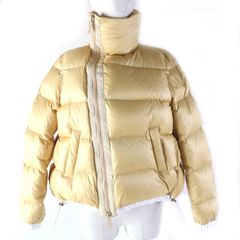 極美品△Sacai サカイ 2022年製 SCW-037 Puffer Jacket Aライン クロップド ジップ ダウンジャケット ベージュ ホワイト 1 正規品 レディース オススメ◎