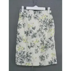 ◇ ◎ COCODEAL ココディール タグ付 花柄 フラワー 膝丈 タイト スカート サイズ2 アイボリー グレー レディース  【中古】 【1206150003987】