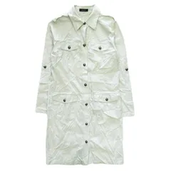 ボッシュ BOSCH ミリタリー シャツ ワンピース 長袖 フィールド キュプラ コットン サイズ38 M ライトグレー系 レディース /BLM8