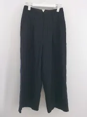 ◇ DES PRES デ・プレ ストライプ タック ワイド パンツ サイズ0 ネイビー グレー系 レディース E  【1304050006074】