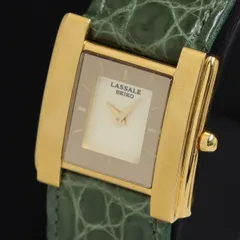 683【美品】SEIKO 時計　LASSALE スクエア　ゴールド　レディース SEIKO - SEIKOスクエア文字盤ゴールド腕時計の通販 by vintageショップ