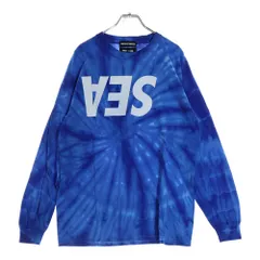 GOD SELECTION XXX (ゴッドセレクショントリプルエックス) ×WIND AND SEA ウィンダンシー タイダイ柄 フロントロゴ クルーネック長袖Tシャツ カットソー ブルー GX-A21-WSLT-09