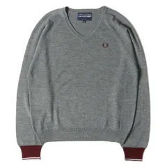 COMME des GARCONS コムデギャルソン ニット FRED PERRY フレッドペリー ローレル 刺繡 Vネック アクリル ニットセーター プルオーバー SHIRT 04AW グレー 灰 M トップス 長袖 【メンズ】【中古】のサムネイル