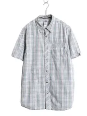 【お得なクーポン配布中!】 ノースフェイス チェック 半袖 シャツ メンズ L 古着 アウトドア コットン マルチカラー カジュアル 薄手 シンプル きれいめ A5 シリーズ