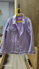 キッズパープルジャケット コミュニケーション笑