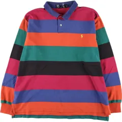 古着 90年代 ラルフローレン Ralph Lauren POLO by Ralph Lauren 長袖 ボーダー ポロシャツ USA製 メンズXL相当 ヴィンテージ/eaa522446
