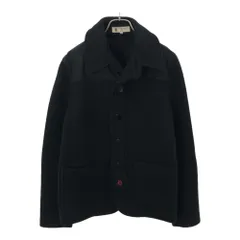 ザダファーオブセントジョージ ウールジャケット M ブラック The DUFFER of ST.GEORGE 異素材 ロゴ刺繍 メンズ 古着 【240211】