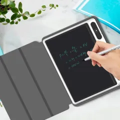 新 10.1インチ 電子パッド 保護カバー付き 電池がCR2025にグレードアップ LCD液晶パネル 電子メモ帳 デジタルメモ 消去ロック機能搭載 電池交換可能 筆談ボード お絵かき 計算 単語帳 学習 打ち合わせ 伝言板のサムネイル