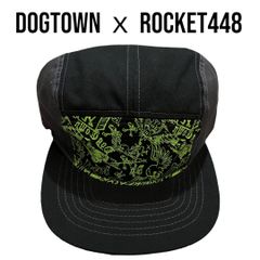 【新品 未使用品】ドッグタウン DOGTOWN ｘ Rocket448 コラボ パネルキャップ CAP 帽子 黒 ブラック 灰 グリーン スケボー  正規品 サンタクルーズ