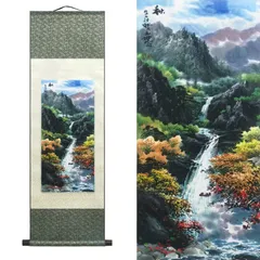 1J19 O】中国掛軸 「高山幽居」 水墨山水画 掛け軸 中国古玩 絹本山水立軸-