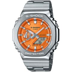 Casio G-Shock Octagonal Metal Bezel with Metal Band, Digital-Analog Combination Model, Orange, GM-2110D-4AJF, Authentic Japanese Product