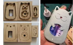 猫カードケース カード入れの 抜き型　レザークラフト