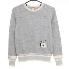 美品】アルチビオ セーター ライトグレー×白 ニット ウール混 ラメ糸