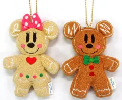 【中古】ぬいぐるみ ミッキー＆ミニー(ジンジャーマンブレッド) ぬいぐるみバッジセット 「クリスマス・ファンタジー2010/クリスマス・ウィッシュ2010」 東京ディズニーリゾート限定 