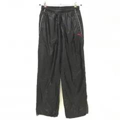 【美品】プーマ ナイロンパンツ 黒 裏地メッシュ ウエストゴム・調整ひも 裾ドローコード レディース M ゴルフウェア PUMA
