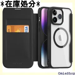 iPhone 15 Pro ケース Magsafe 対応 手帳型 クリア 耐衝撃 内蔵マグネットスマホカバー アイホン 15 プロ カバー 財布型 背面透明 Qiワイヤレス充電対応 iPhone15Pro 手帳型ケース カード収納 かわい ブラック 1219