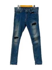 RESOUND CLOTHING (リサウンドクロージング) ダメージパッチワーク スキニー デニム パンツ 1 インディゴ メンズ/036のサムネイル