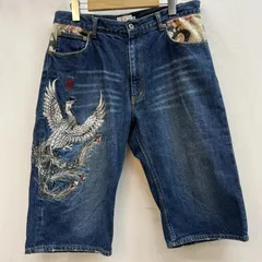 【美品】和柄 花柄 和風 刺繍 デニム ショートパンツ　M セット売り 美品】和柄 花柄 和風 刺繍 デニム ショートパンツ M セット売り