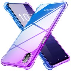 おしゃれ 米軍MIL規格取得 黄変防止防塵一体型 透明 スマホケース 人気 耐衝撃 tpu ギャラクシー 軽量 ケース A23 A23 ケース 5G 5G ケース 携帯カバー グラデーション色 薄型 紫/ブルー SC-56C SCG18 MD-JBK-025-