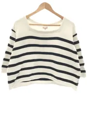 DEMYLEE デミリー コットンボーダー プルオーバーニットトップス ホワイト×ブラック S 2910800053