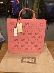 新品 未使用 グッチ GUCCI トートバッグ チルドレンズ GG柄 ピンク ラバー レディース